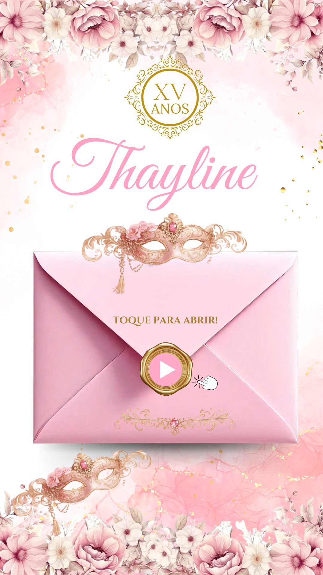 Capa do convite Thayline 15 Anos